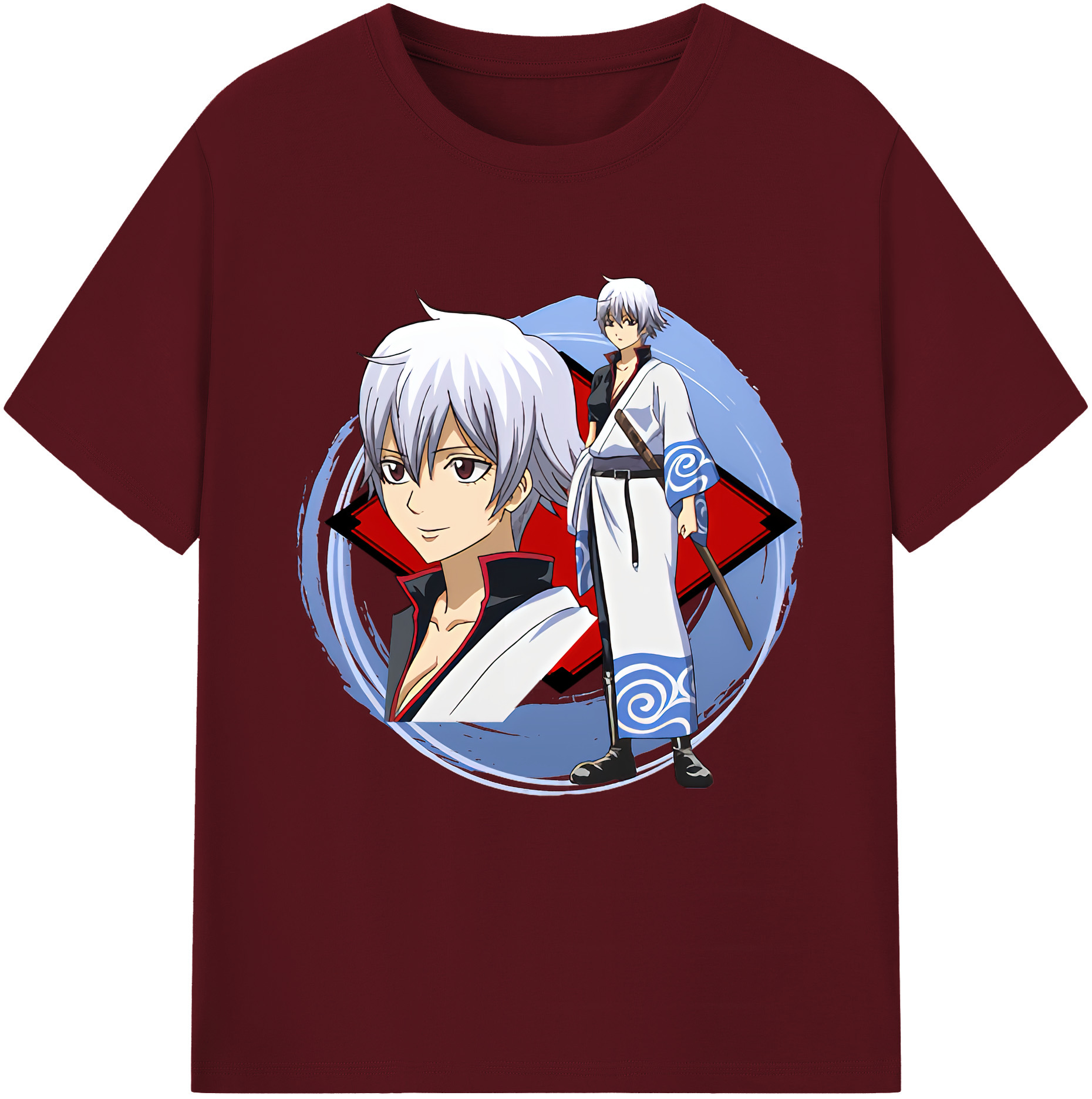 （画像用） ぎんたま 坂田銀時（さかたぎんとき） 神楽 志村新八（しむら しんぱち） GINTAMA Sakata Gintoki Kagura Shimura Shinpachi 綿100％半袖Tシャツ（フロントプリント）